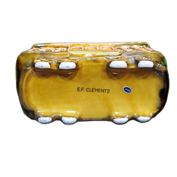 Vintage 1970s Glazed Trolley Ceramic Planter San Francisco CA Cable Car - Picture 4 of 4